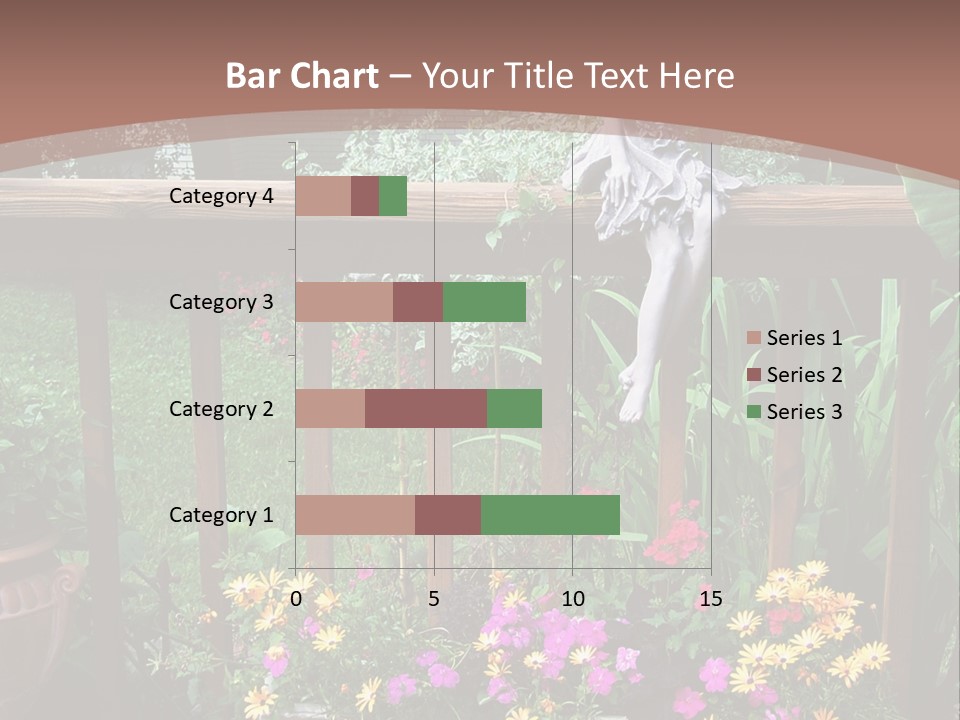 Garden Scene With Flowers PowerPoint Template
