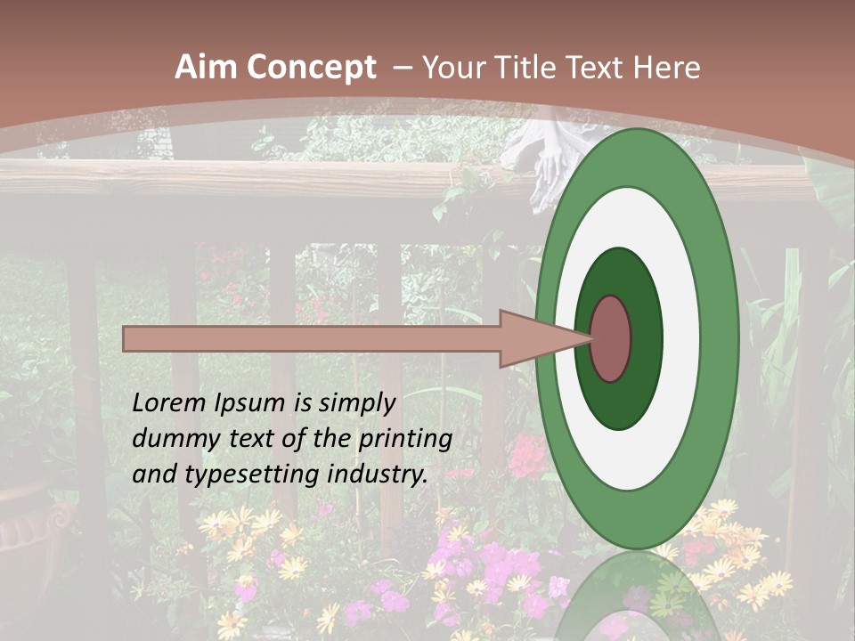 Garden Scene With Flowers PowerPoint Template