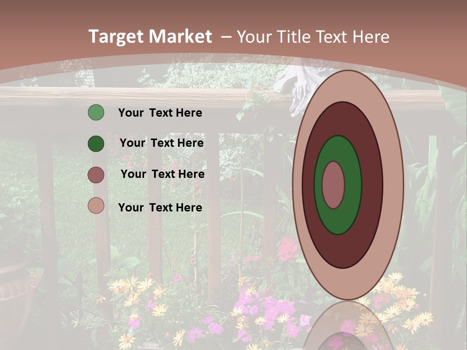 Garden Scene With Flowers PowerPoint Template