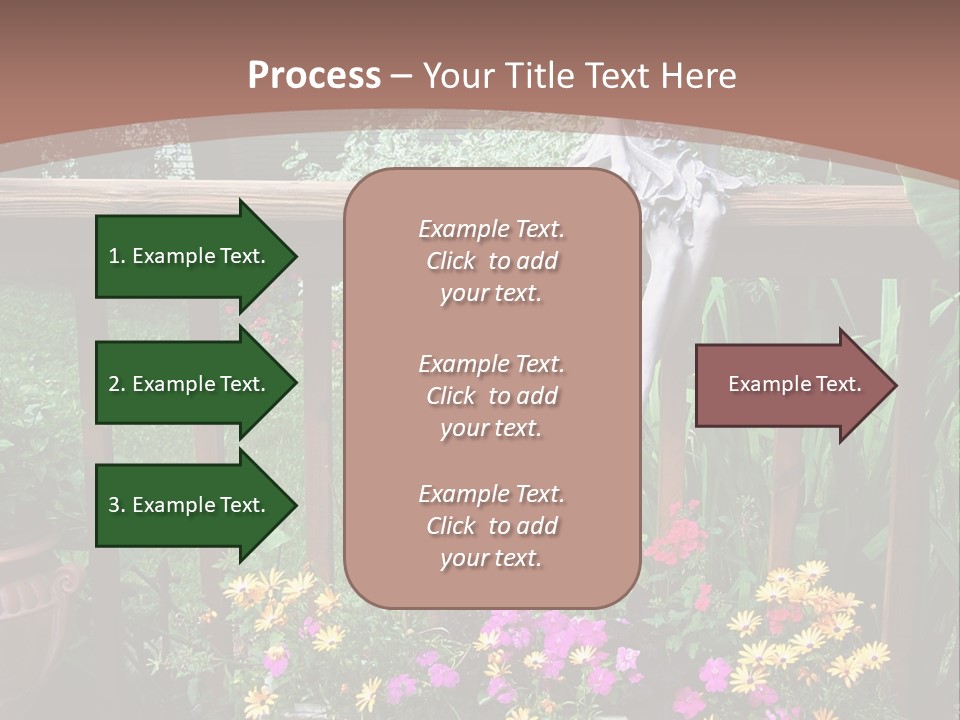 Garden Scene With Flowers PowerPoint Template