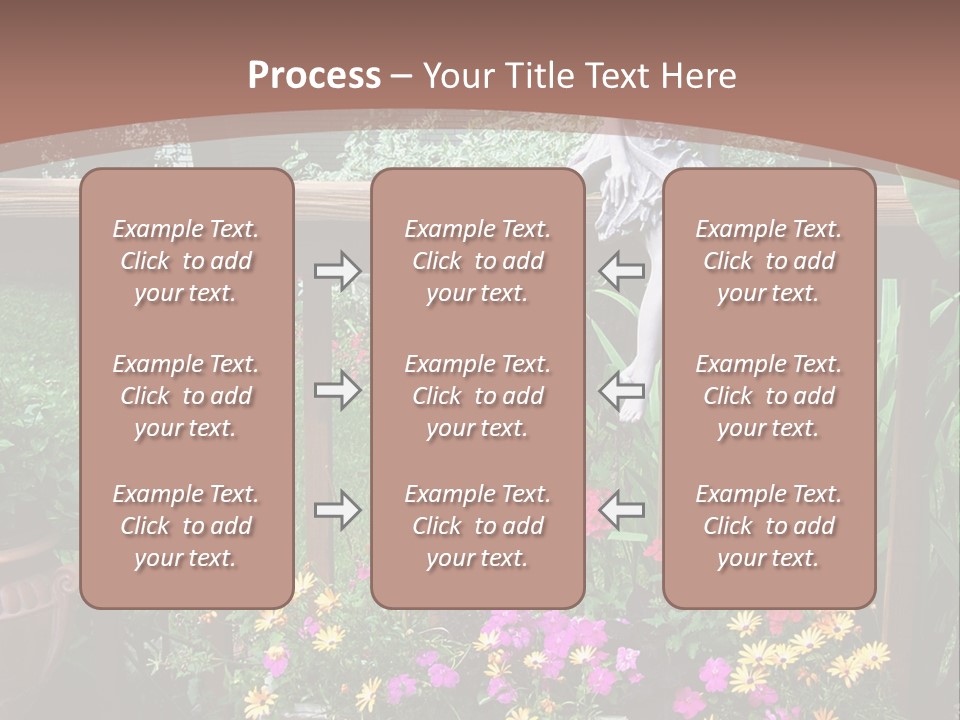 Garden Scene With Flowers PowerPoint Template