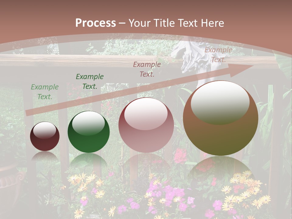Garden Scene With Flowers PowerPoint Template
