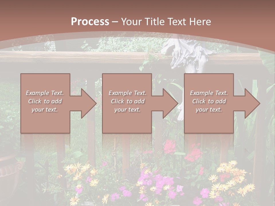 Garden Scene With Flowers PowerPoint Template