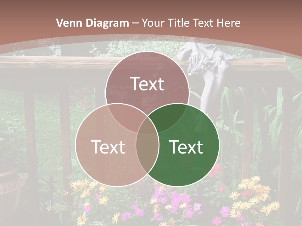 Garden Scene With Flowers PowerPoint Template