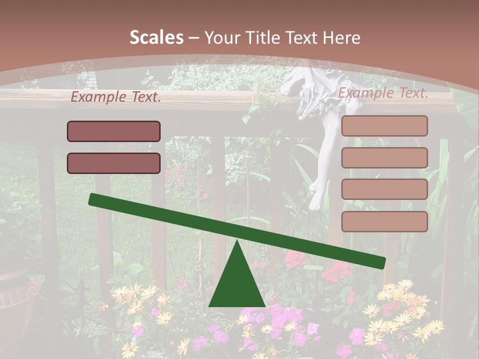 Garden Scene With Flowers PowerPoint Template