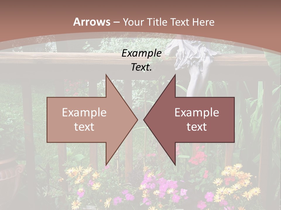 Garden Scene With Flowers PowerPoint Template