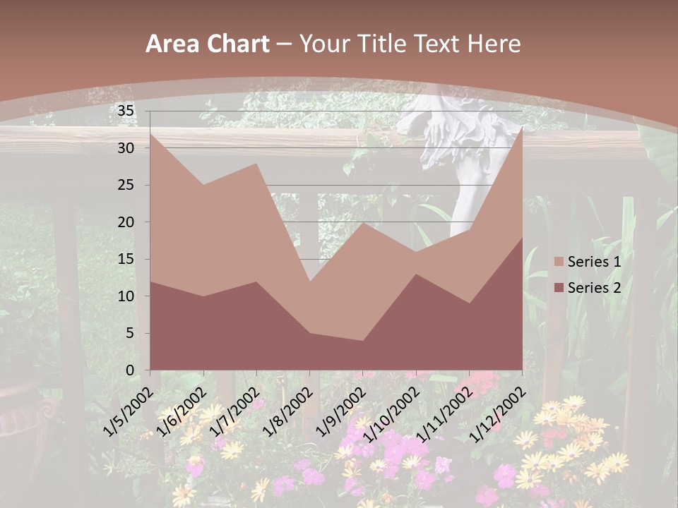 Garden Scene With Flowers PowerPoint Template