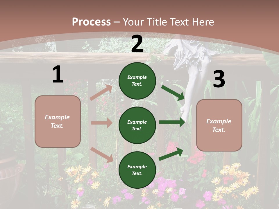 Garden Scene With Flowers PowerPoint Template