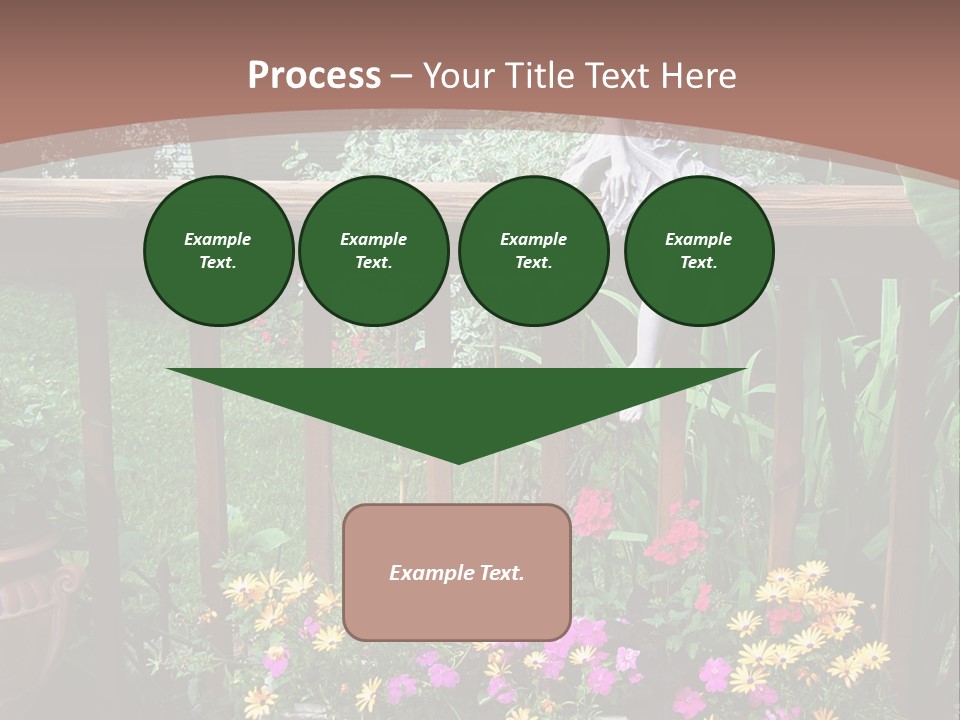 Garden Scene With Flowers PowerPoint Template