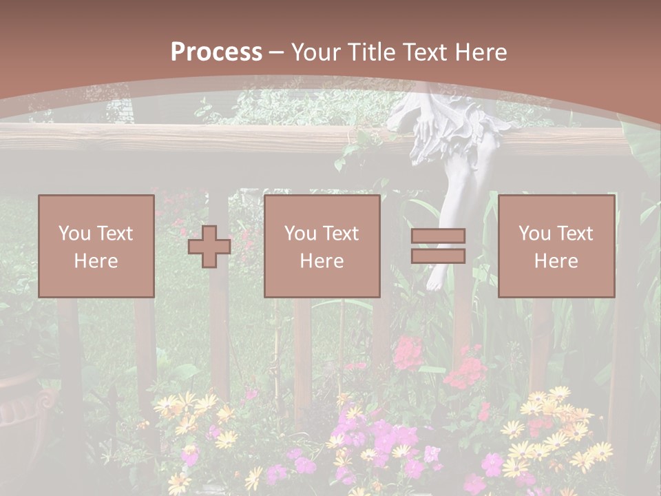 Garden Scene With Flowers PowerPoint Template