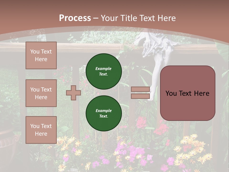 Garden Scene With Flowers PowerPoint Template