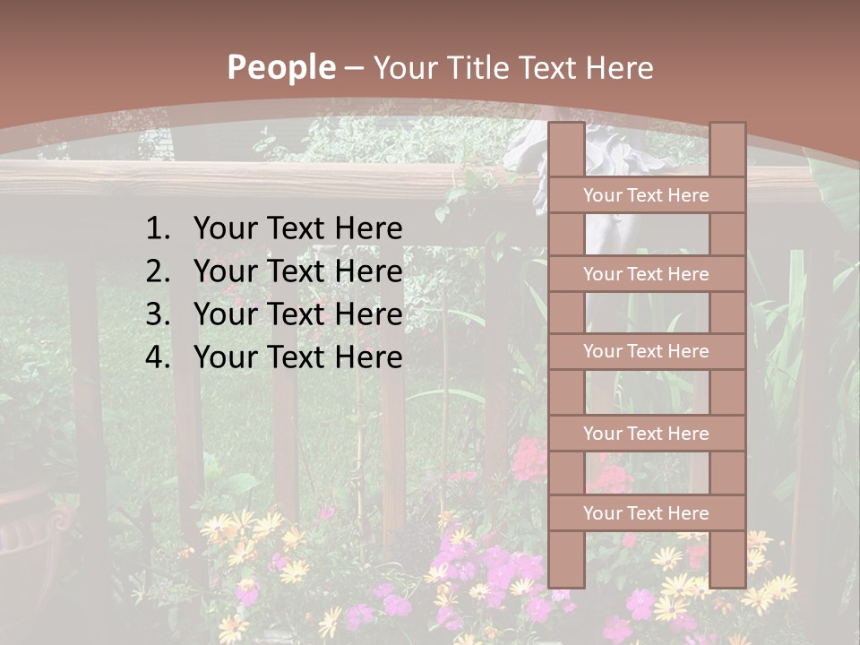 Garden Scene With Flowers PowerPoint Template