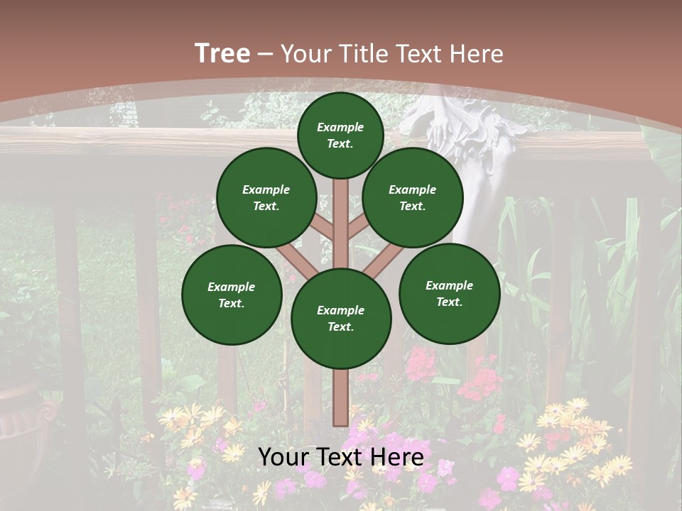 Garden Scene With Flowers PowerPoint Template