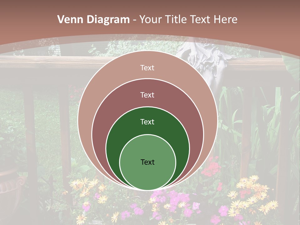 Garden Scene With Flowers PowerPoint Template