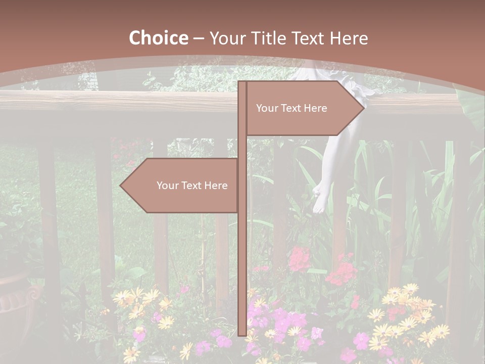 Garden Scene With Flowers PowerPoint Template