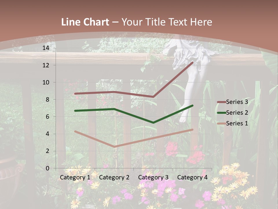 Garden Scene With Flowers PowerPoint Template