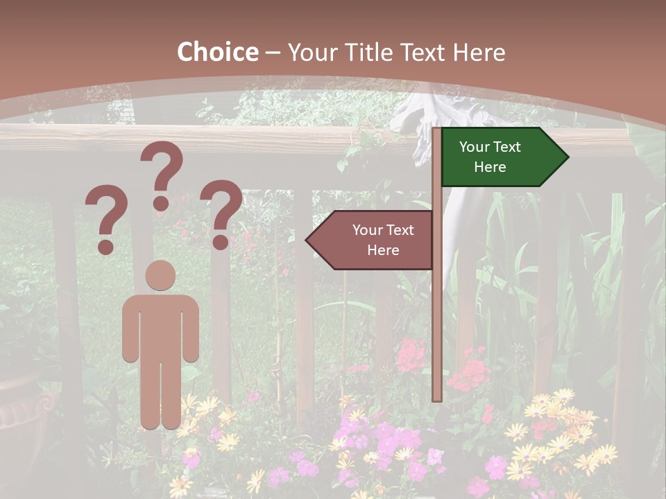 Garden Scene With Flowers PowerPoint Template