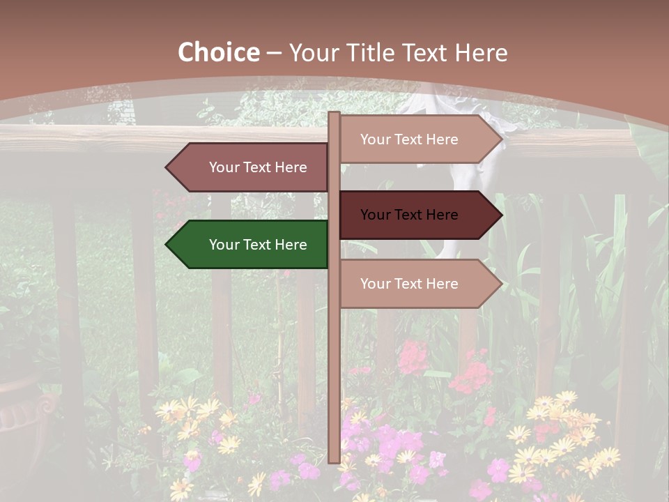 Garden Scene With Flowers PowerPoint Template