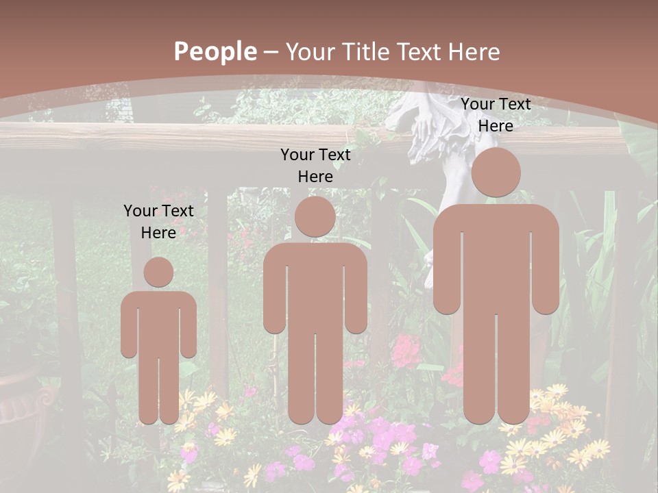 Garden Scene With Flowers PowerPoint Template