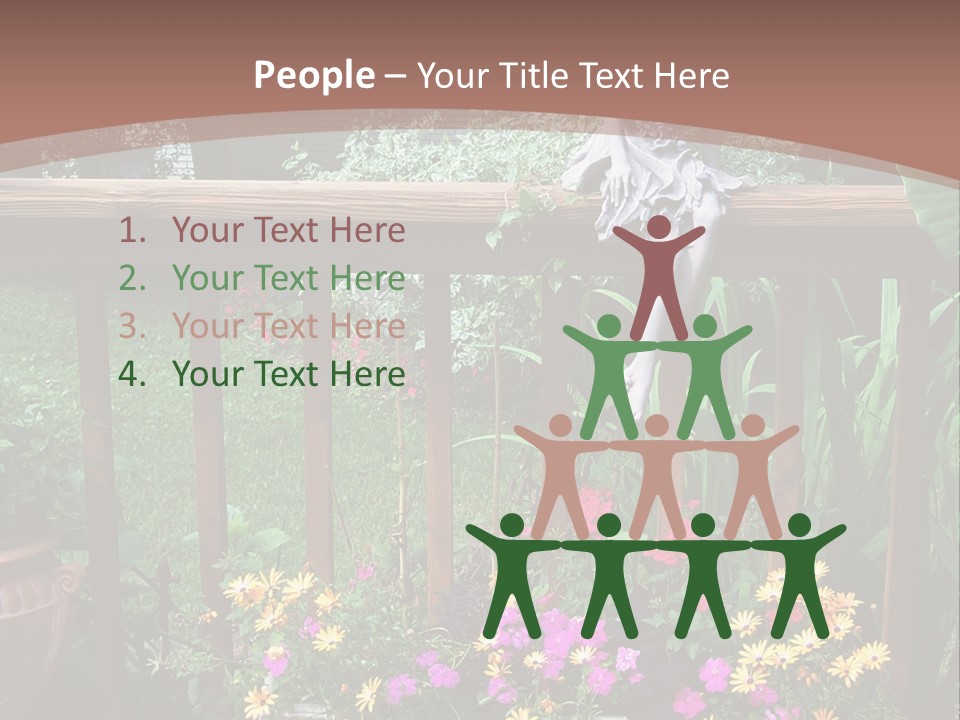 Garden Scene With Flowers PowerPoint Template