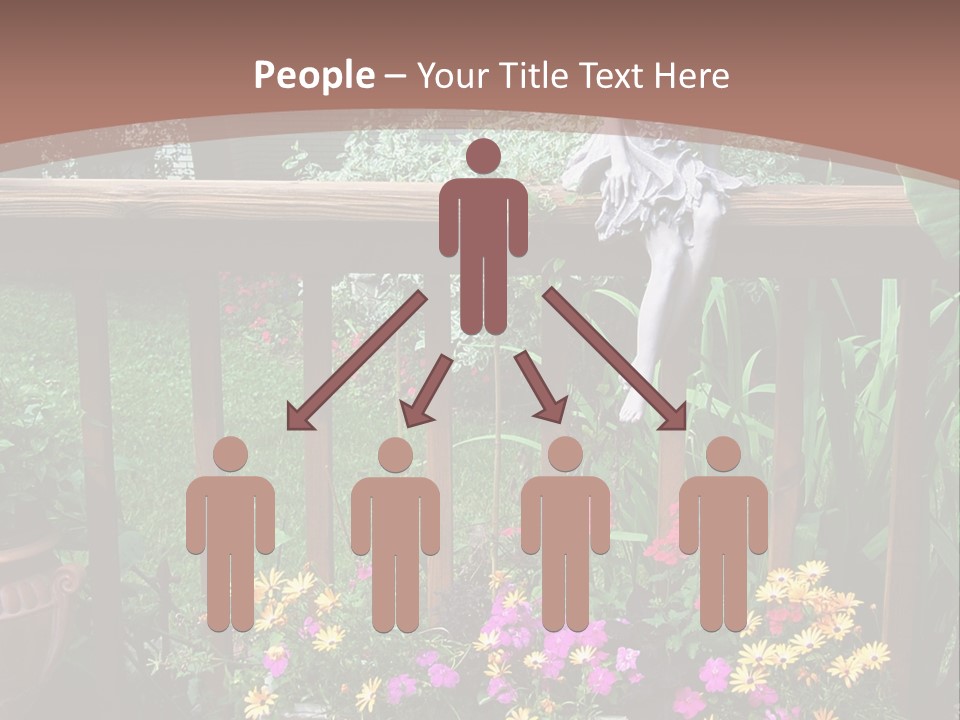 Garden Scene With Flowers PowerPoint Template