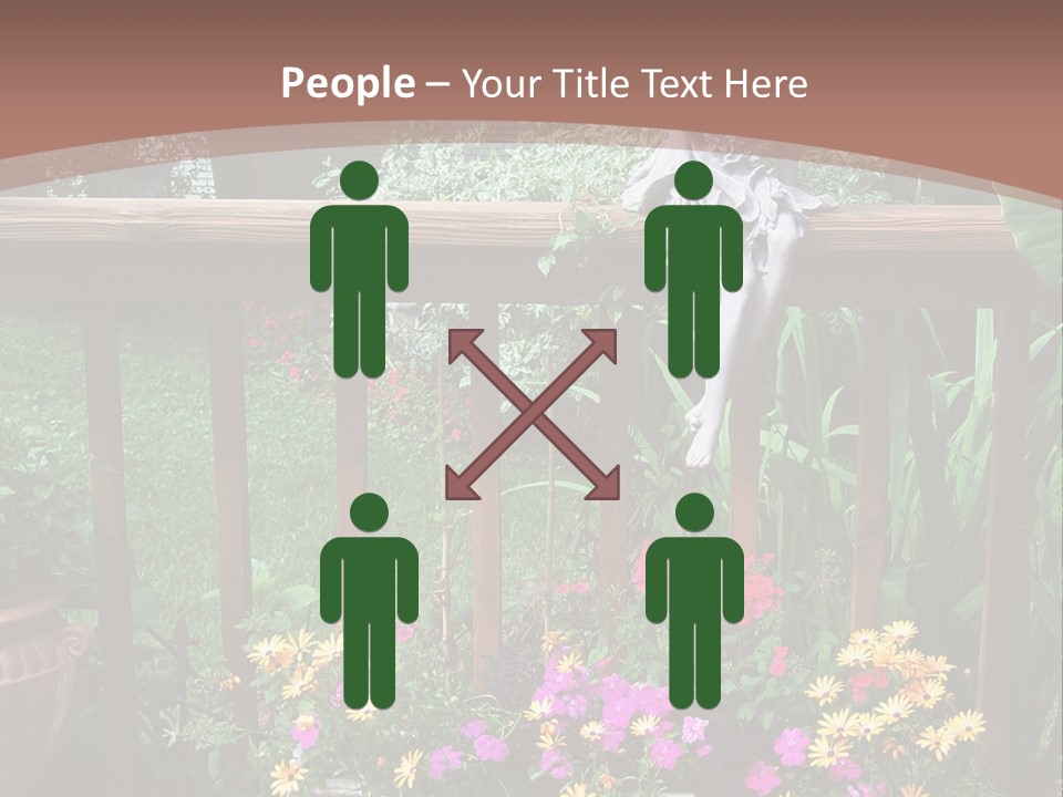 Garden Scene With Flowers PowerPoint Template