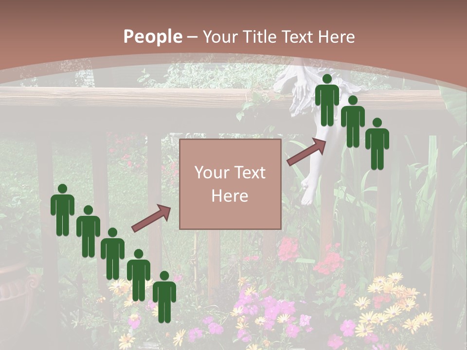 Garden Scene With Flowers PowerPoint Template