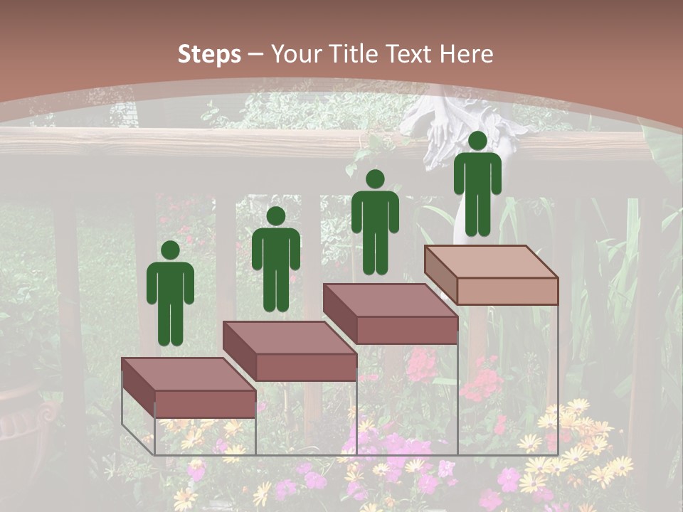 Garden Scene With Flowers PowerPoint Template