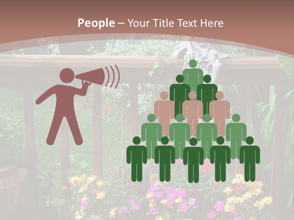 Garden Scene With Flowers PowerPoint Template