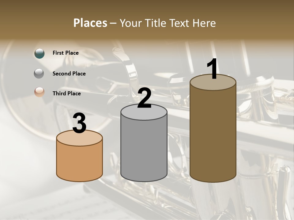 Trumpet On Musical Notes As Background Close Up PowerPoint Template