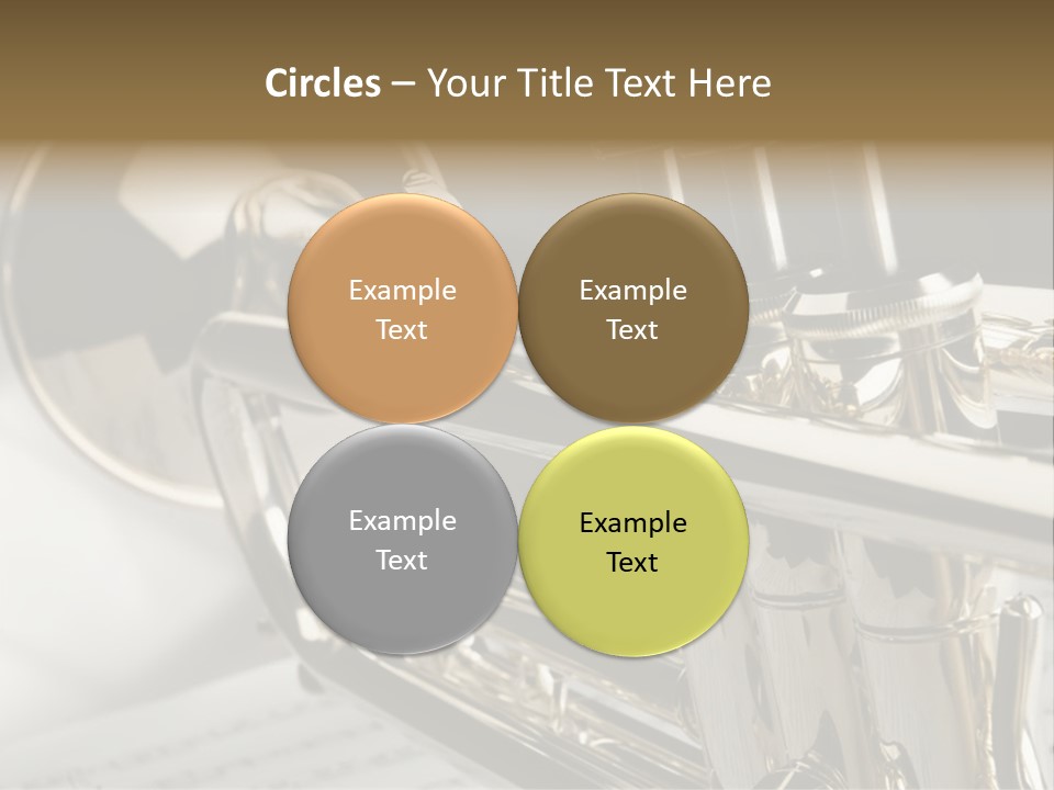 Trumpet On Musical Notes As Background Close Up PowerPoint Template