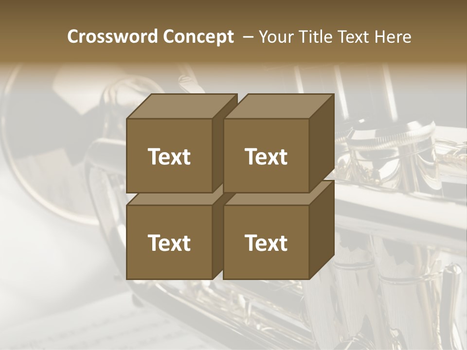 Trumpet On Musical Notes As Background Close Up PowerPoint Template