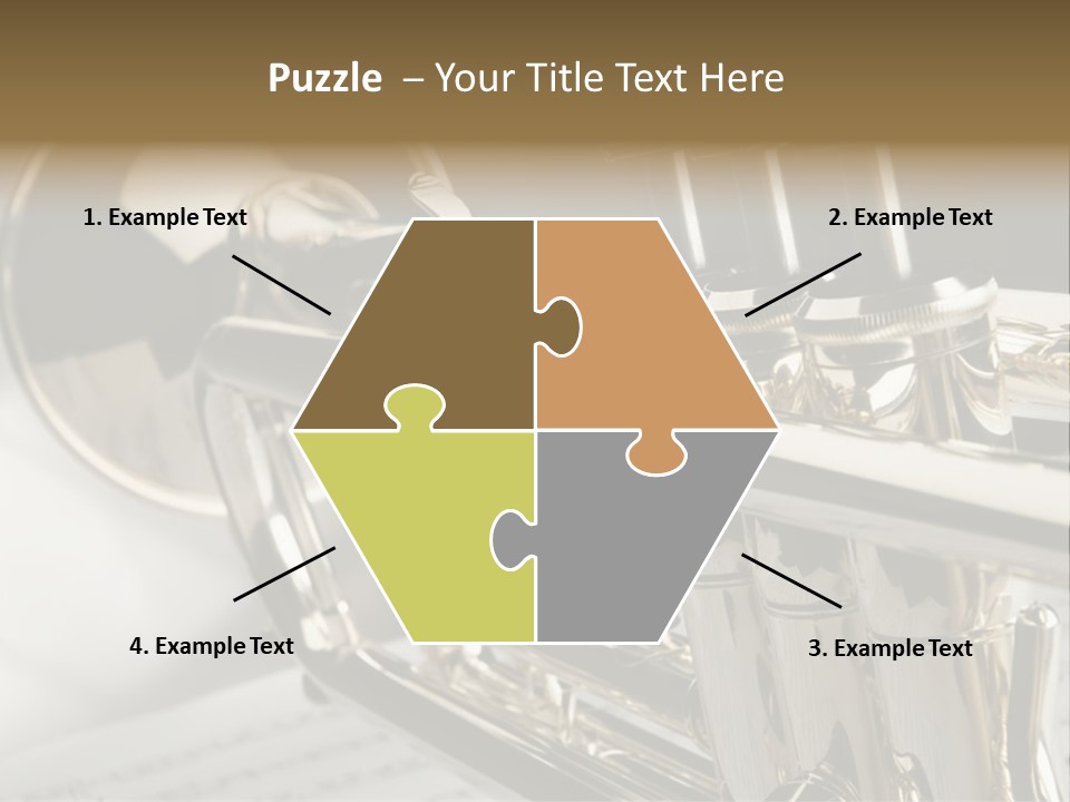 Trumpet On Musical Notes As Background Close Up PowerPoint Template