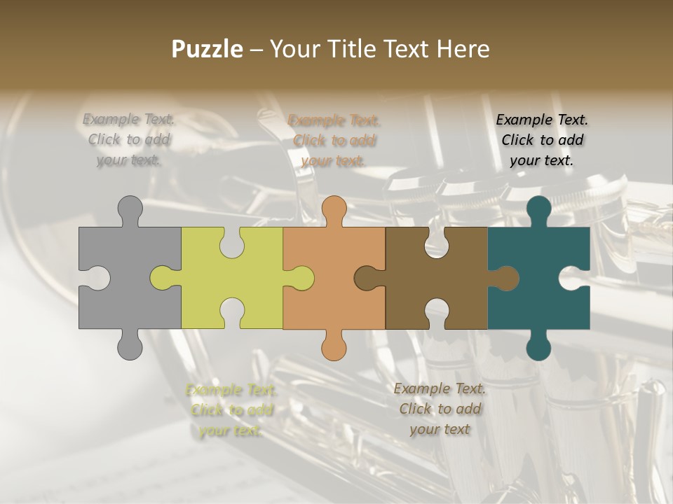 Trumpet On Musical Notes As Background Close Up PowerPoint Template