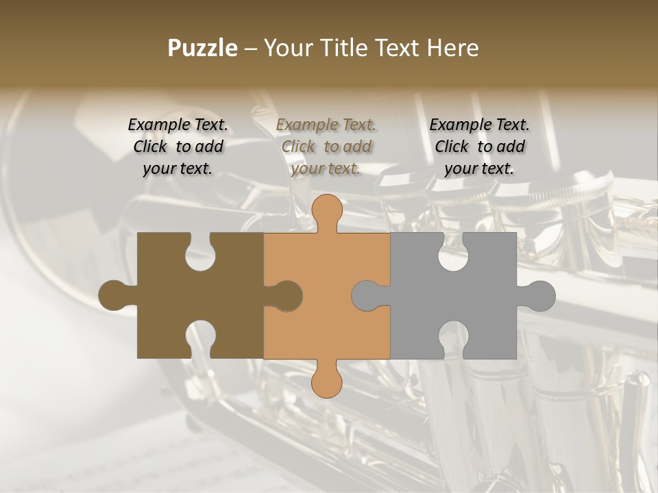 Trumpet On Musical Notes As Background Close Up PowerPoint Template