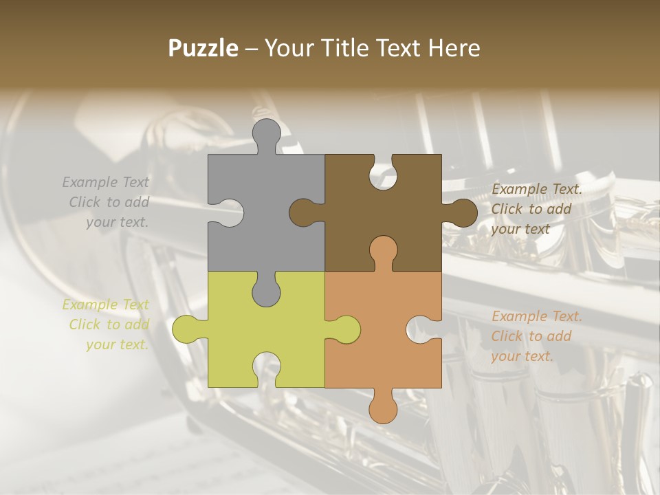 Trumpet On Musical Notes As Background Close Up PowerPoint Template