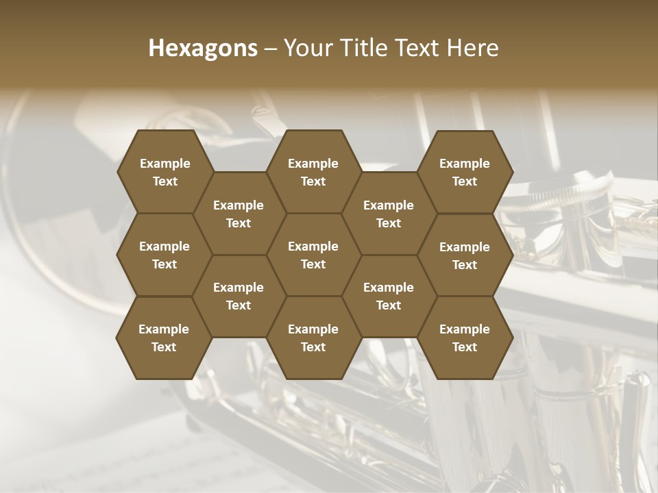 Trumpet On Musical Notes As Background Close Up PowerPoint Template