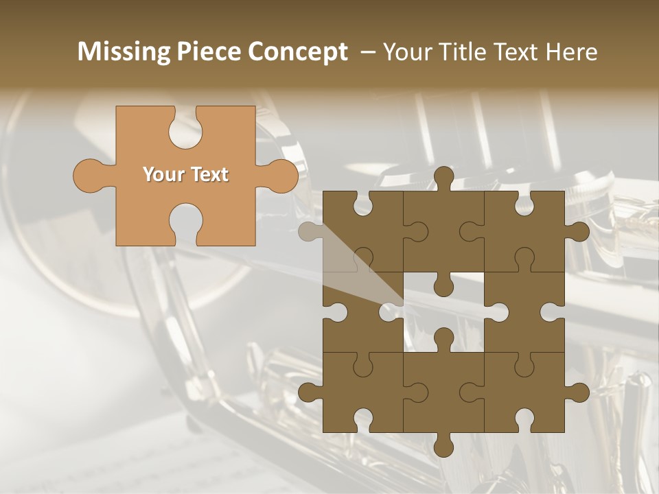 Trumpet On Musical Notes As Background Close Up PowerPoint Template