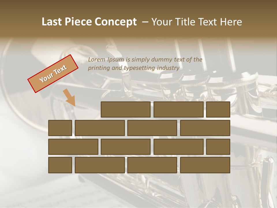 Trumpet On Musical Notes As Background Close Up PowerPoint Template