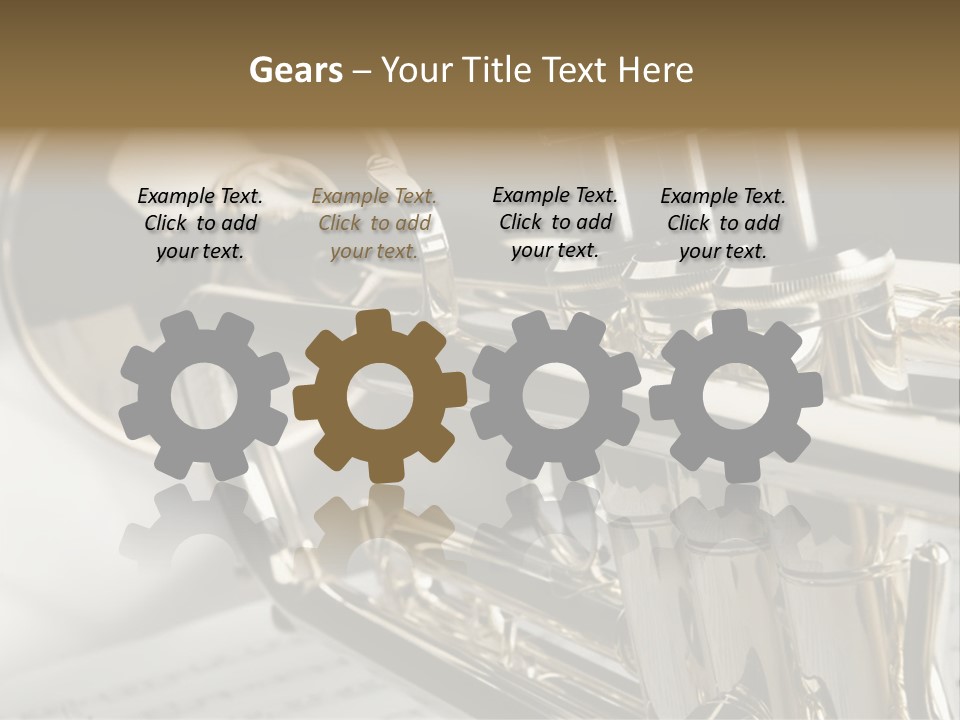 Trumpet On Musical Notes As Background Close Up PowerPoint Template