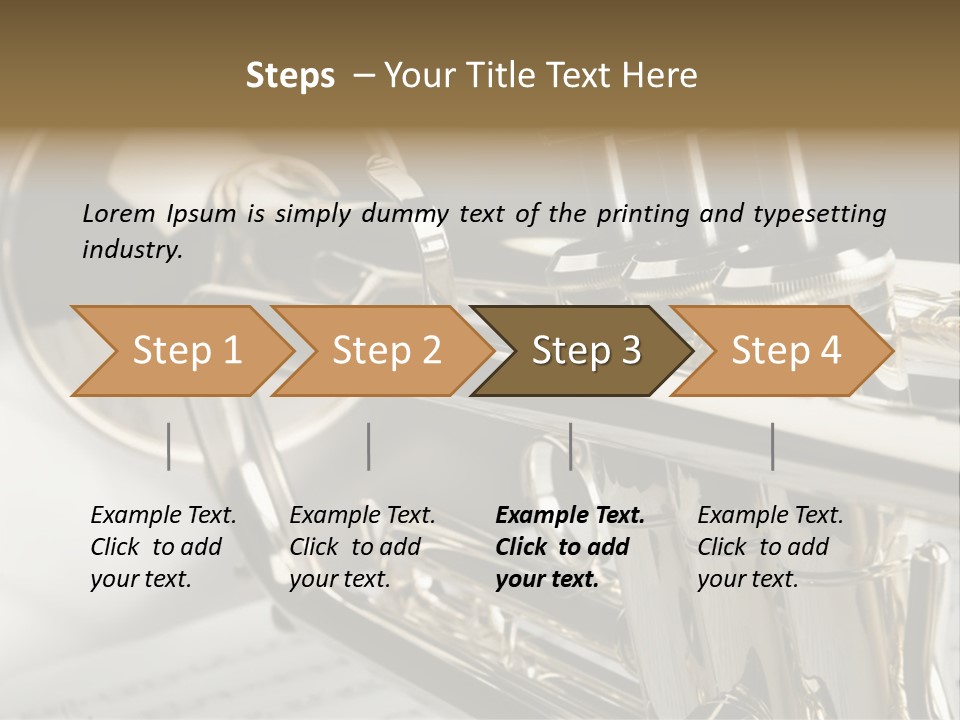 Trumpet On Musical Notes As Background Close Up PowerPoint Template