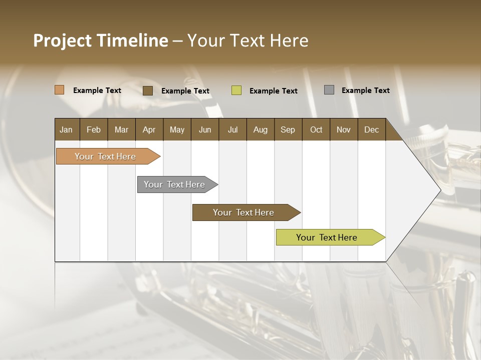 Trumpet On Musical Notes As Background Close Up PowerPoint Template