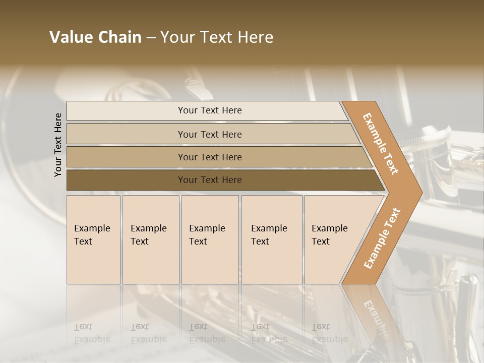 Trumpet On Musical Notes As Background Close Up PowerPoint Template