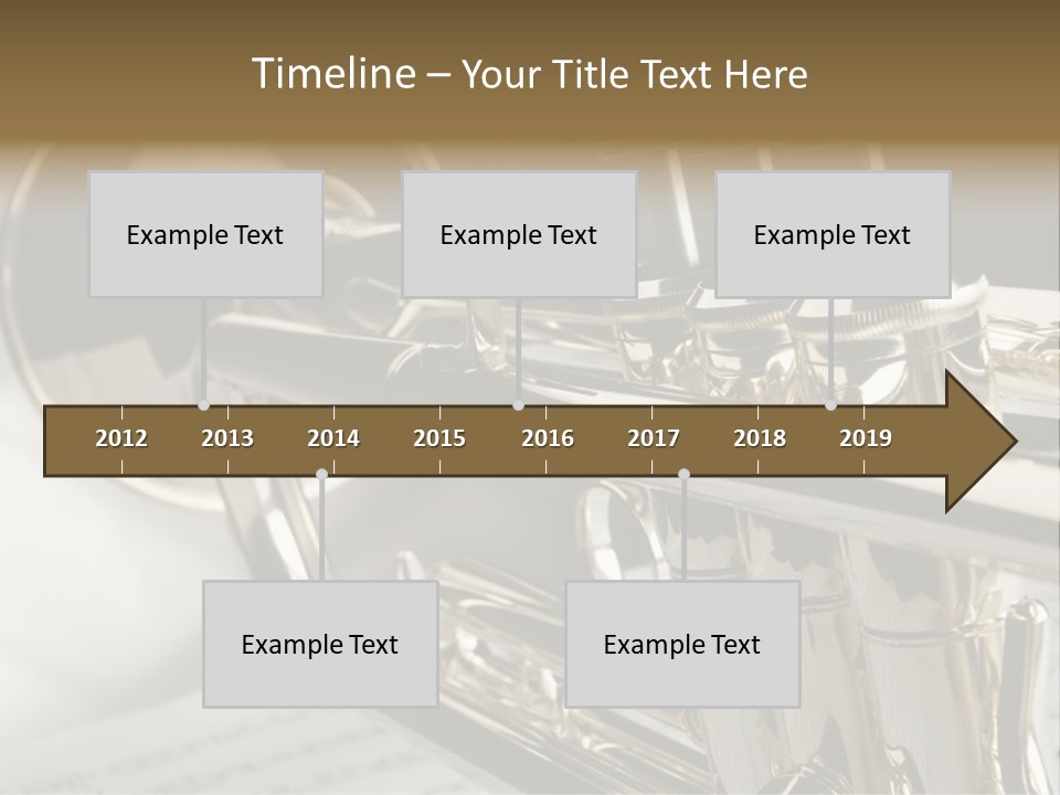 Trumpet On Musical Notes As Background Close Up PowerPoint Template