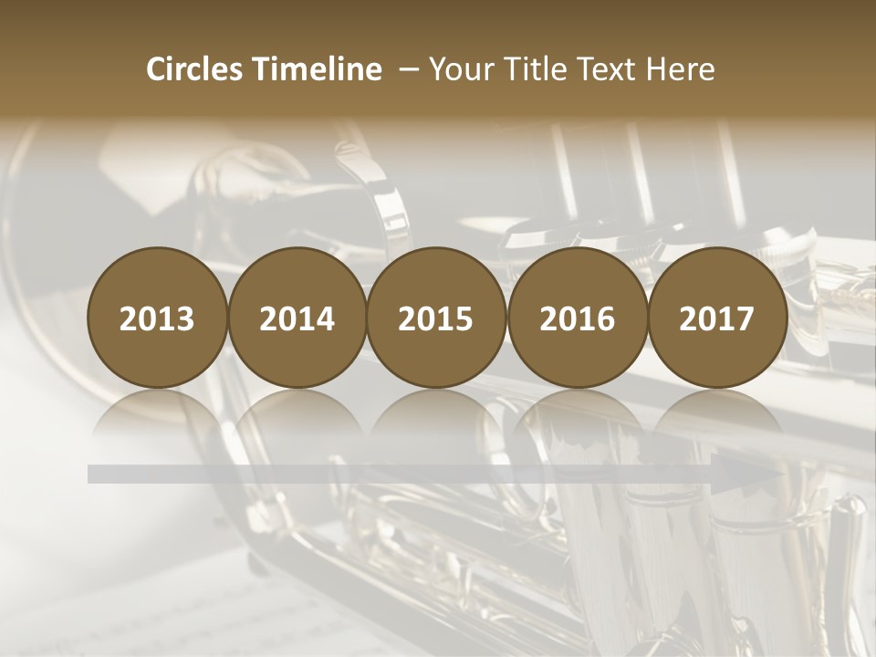 Trumpet On Musical Notes As Background Close Up PowerPoint Template