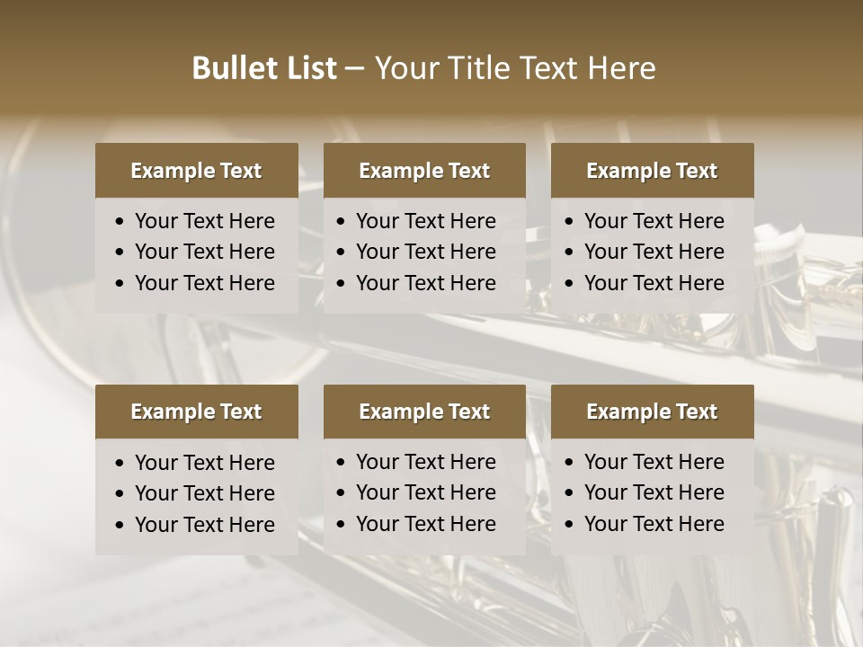 Trumpet On Musical Notes As Background Close Up PowerPoint Template