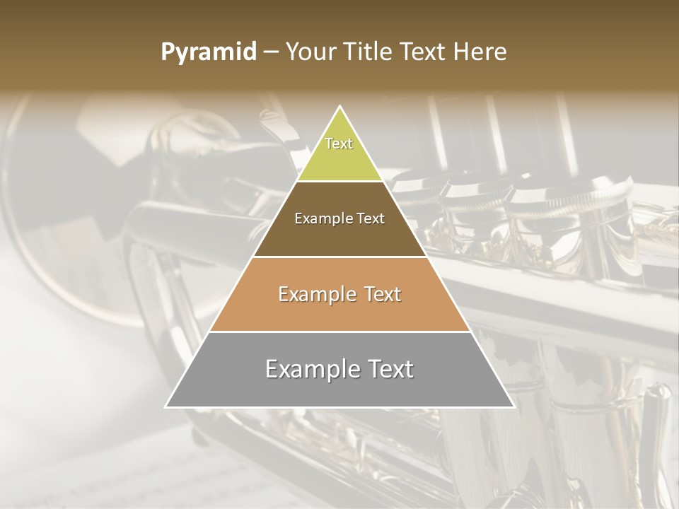 Trumpet On Musical Notes As Background Close Up PowerPoint Template