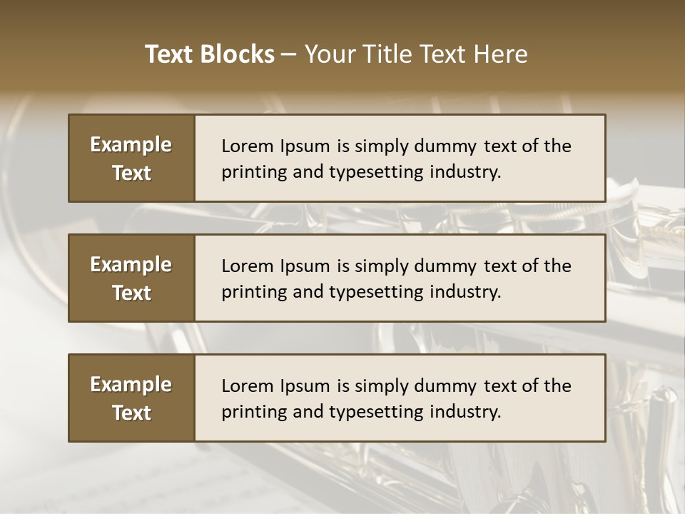 Trumpet On Musical Notes As Background Close Up PowerPoint Template