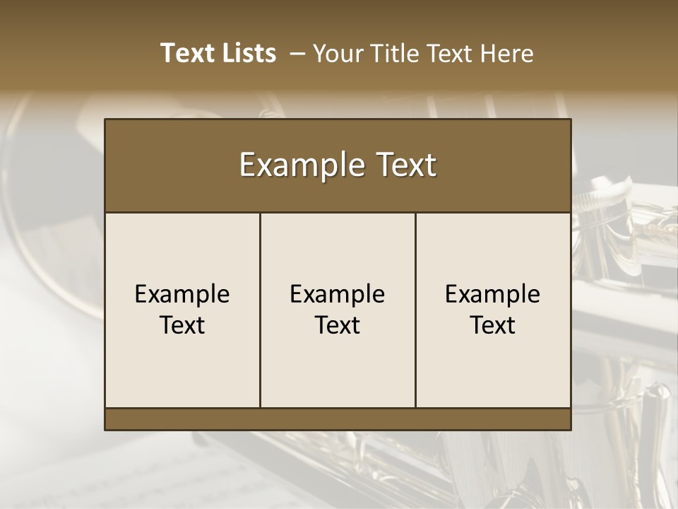 Trumpet On Musical Notes As Background Close Up PowerPoint Template