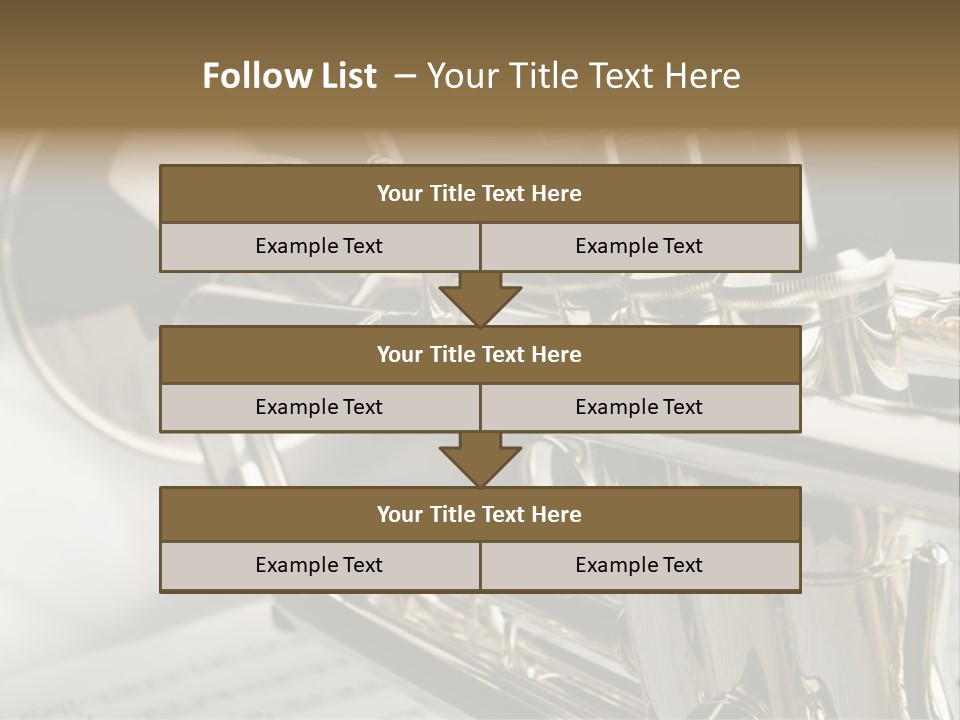 Trumpet On Musical Notes As Background Close Up PowerPoint Template
